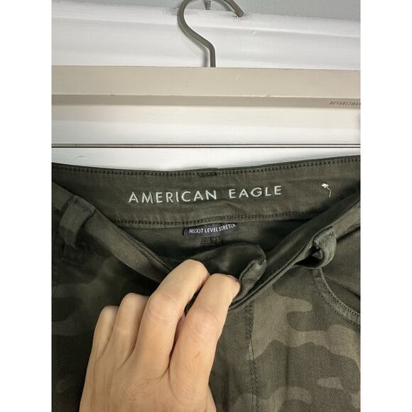 American Eagle Womans Next Level Stretch High-Waisted Camo Jeggings Jeans 14 - Picture 2 of 11